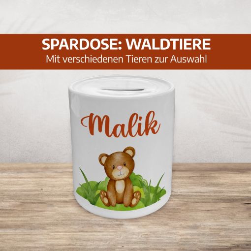 Spardose für Kinder | Motiv: Waldtiere