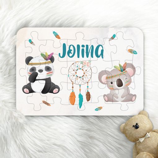Holzpuzzle für Kinder | Motiv: Boho