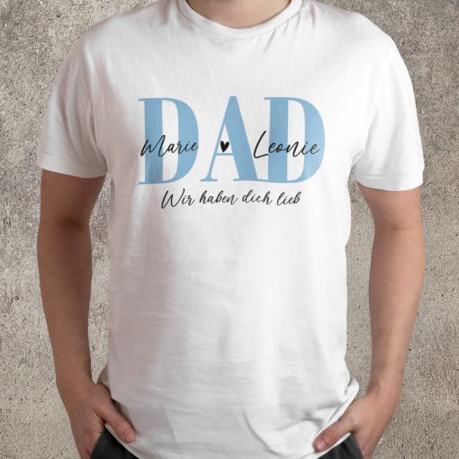 Motiv: DAD mit Wunschname|n & Spruch | T-Shirt