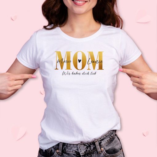 Motiv: MOM mit Wunschname|n & Spruch | T-Shirt