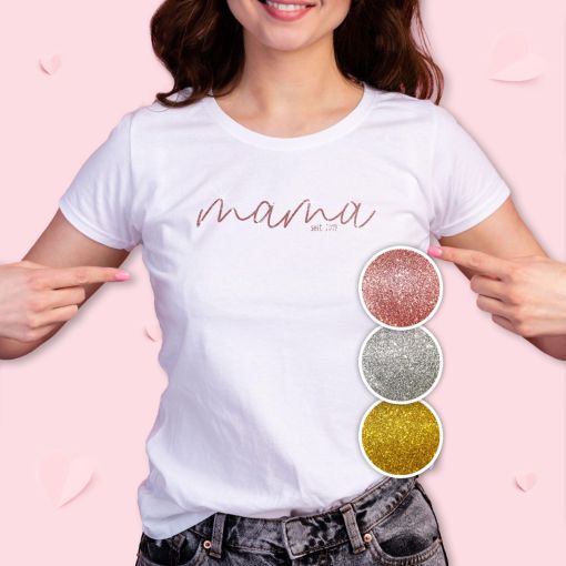 Motiv: mama seit... | Glitzer T-Shirt