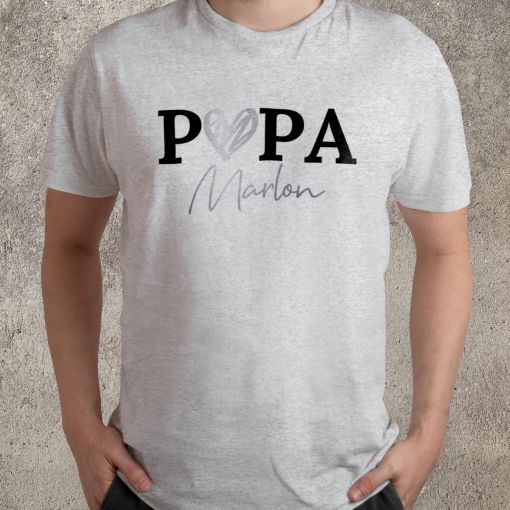 Motiv: Papa mit Herz & Wunschname|n | T-Shirt