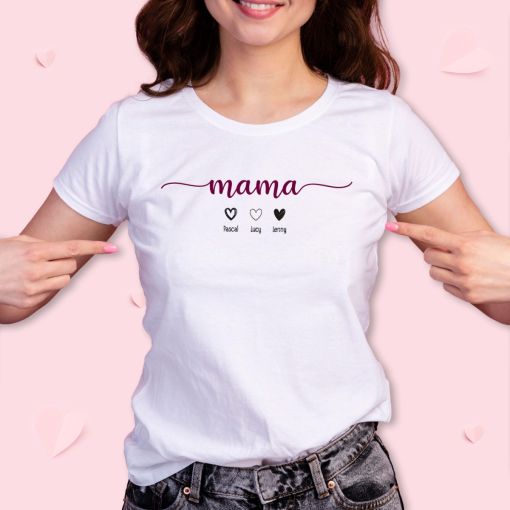 Motiv: mama mit Kindernamen | T-Shirt