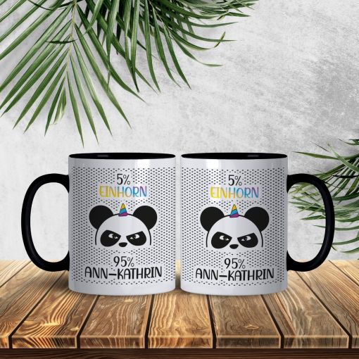 Motivtasse | Panda 5% Einhorn | Fototasse