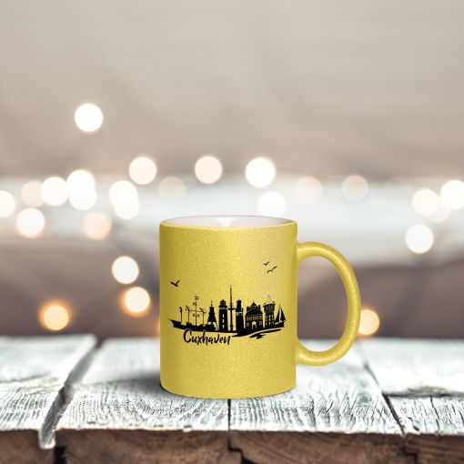 Tasse - Motiv: Skyline Cuxhaven | Glitzertasse