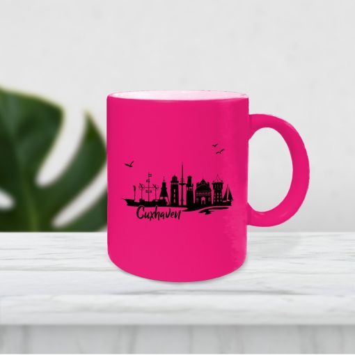 Tasse - Motiv: Skyline Cuxhaven | Neontasse