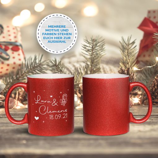 XMAS Tasse - Motive "Liebe" | Glitzertasse